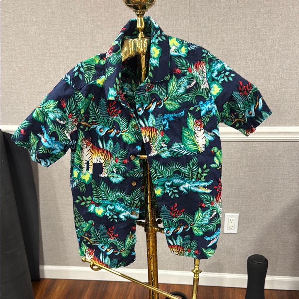 The Children's Place Navy Tropical Button Down Shirt
